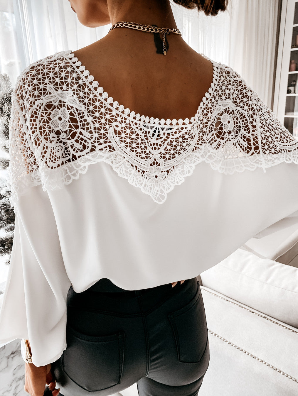 Snow Embroidered Blouse - Qualuxe Store