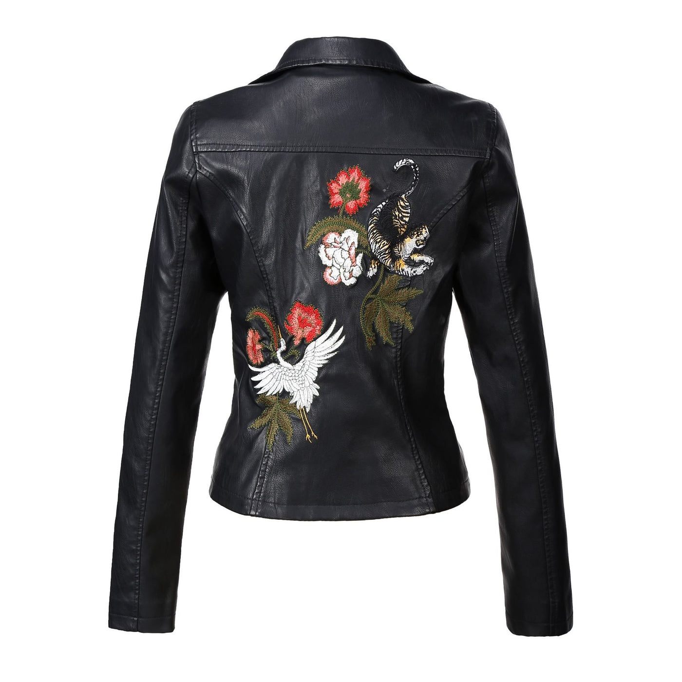 Autumn Flower Leather Jacket - Qualuxe Store