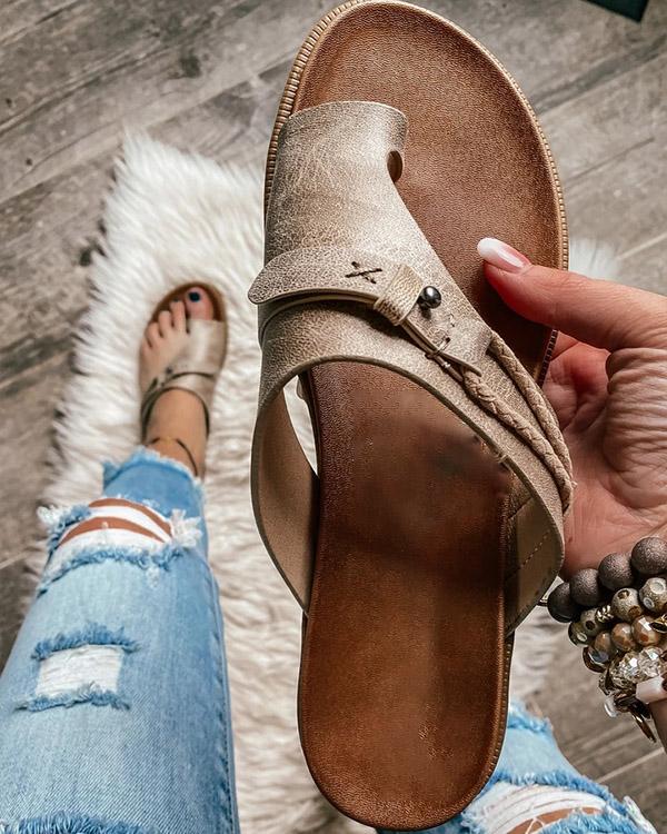 Khaki Luxe Leather Sandals - Qualuxe Store