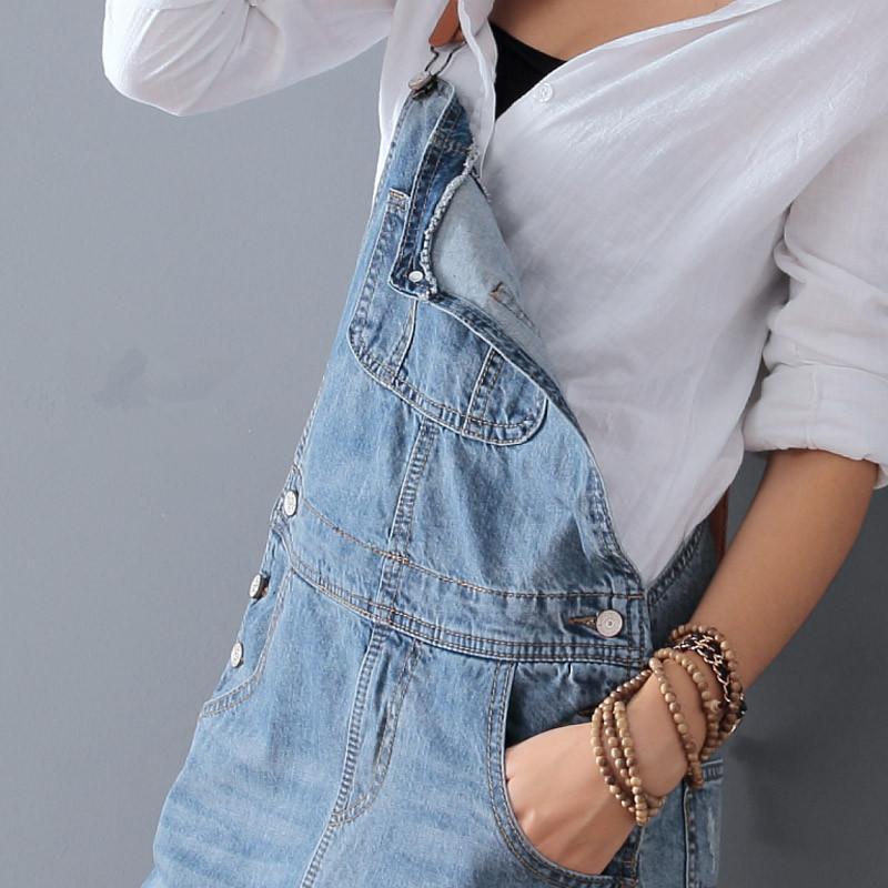 Ripped Denim Overall Dress - Qualuxe Store